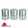 Glass Canisters Stainless Steel Set 3 Pcs Coffee Tea And Sugar