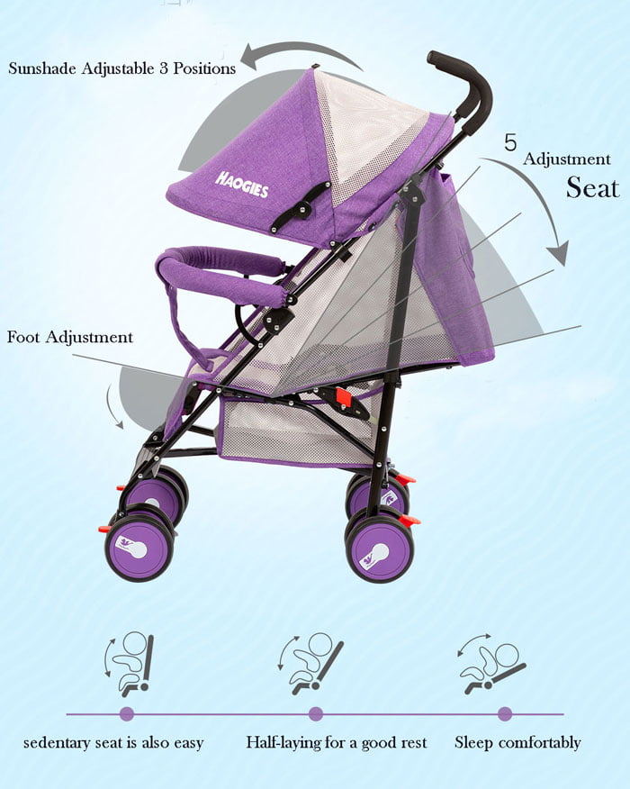 Haogies Foldable Baby Baby Stroller The Best Travel Stroller H103-3