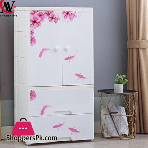 High Quality Baby Clothes Storage Wardrobe with 2 Drawer Cabinet - 9026006