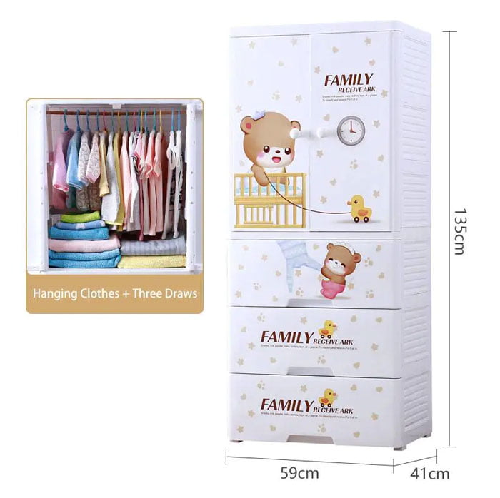 High Quality Baby Clothes Storage Wardrobe with 3 Drawer Cabinet