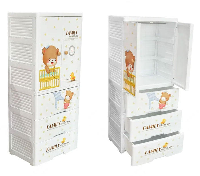 High Quality Baby Clothes Storage Wardrobe with 3 Drawer Cabinet