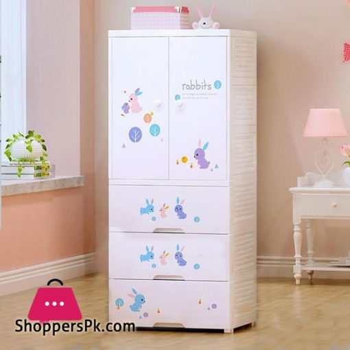 High Quality Baby Clothes Storage Wardrobe with 3 Drawer Cabinet Bunny