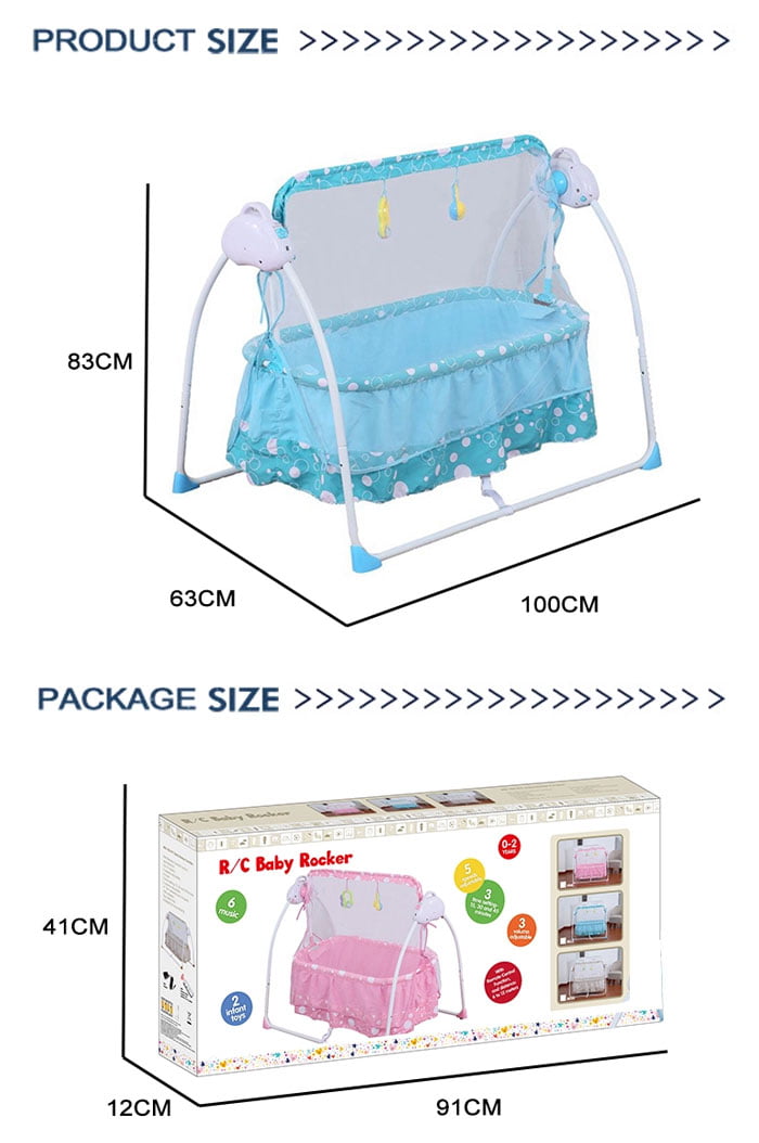 High Quality Infrared R/C Rocking Automatic Cradle Baby Electric Swing Bed