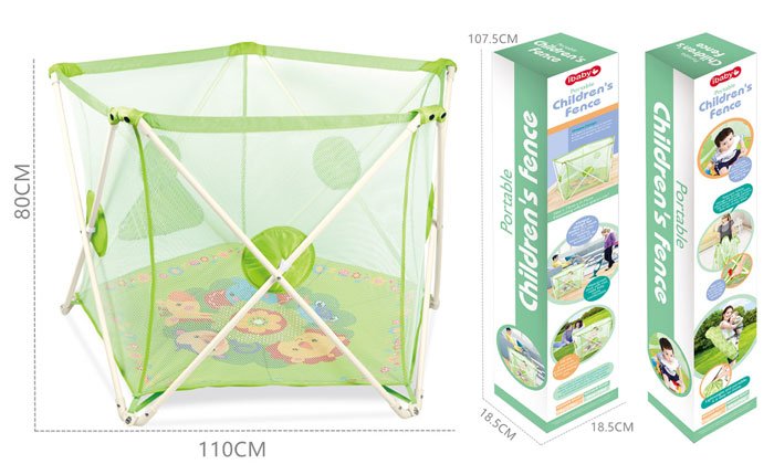 Ibaby Portable Children Fence Folding Baby Room - 68023 Green
