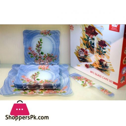 Imperial Collection Glass Cake Serving Set 8 Pcs