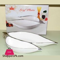 Imperial Collection Leaf Plate 2 Partition 13 Inch Silver / Gold