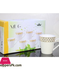 Imperial Collection Tea Cup Gold Print Embossed ( Set of 6 )