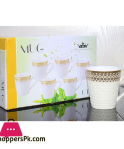 Imperial Collection Tea Cup Gold Print Embossed ( Set of 6 )