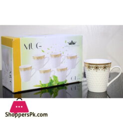 Imperial Collection Tea Cup Gold Print Embossed ( Set of 6 )