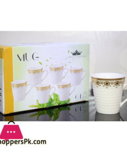 Imperial Collection Tea Cup Gold Print Embossed ( Set of 6 )