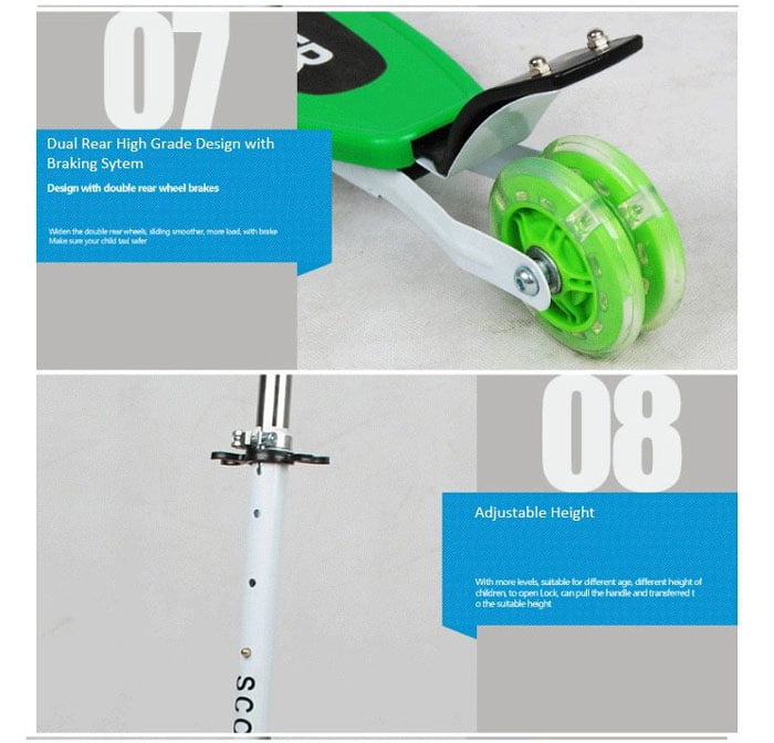 Kids Smart Skate Light Wheel Scooter For Kids Weight Capacity Upto 75Kg - 3 To 12 Years Kids - 8029 