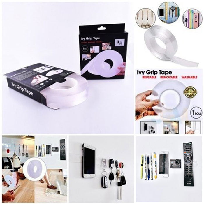 Magic Reusable Double Side Pu Gel Tape Ivy Grip Nano Tape (3 Meter)