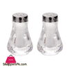 Mini Crystal Clear Acrylic Salt Pepper Shaker With 6 Stainless Steel Holes Cover 35Ml Set Of 2