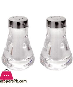 Mini Crystal Clear Acrylic Salt Pepper Shaker with 6 Stainless Steel Holes Cover 35ml Set of 2