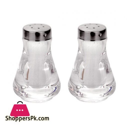 Mini Crystal Clear Acrylic Salt Pepper Shaker with 6 Stainless Steel Holes Cover 35ml Set of 2