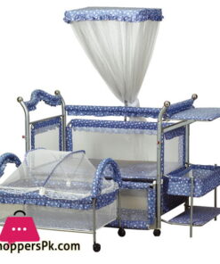 Multifunctional Crib European-Style Play Bed Children's Bed BB Wrought Iron Bed Baby Bed Cradle Bed with Mosquito Net Storage Rack - 9322