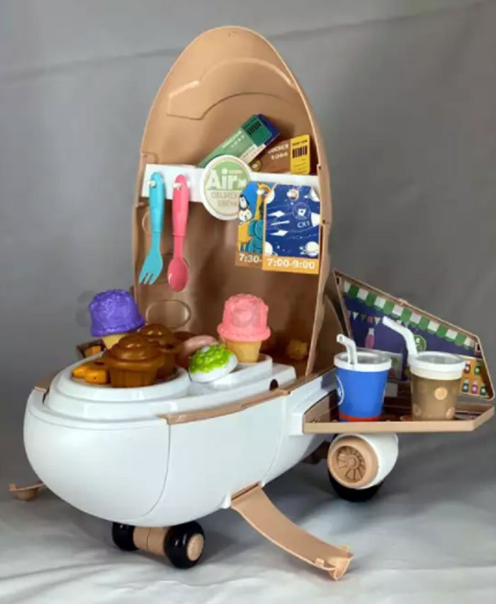 Pretend Play Kids Airplane 2 In 1 Kids Toys Air Cinema 51 Pcs Play Set