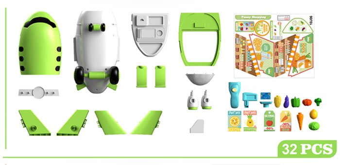 Pretend Play Kids Airplane 2 In 1 Kids Toys Air Shopping Center 32 Pcs Play Set