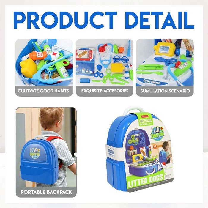Pretend Play Kids Little Doctor Play Set Backpack
