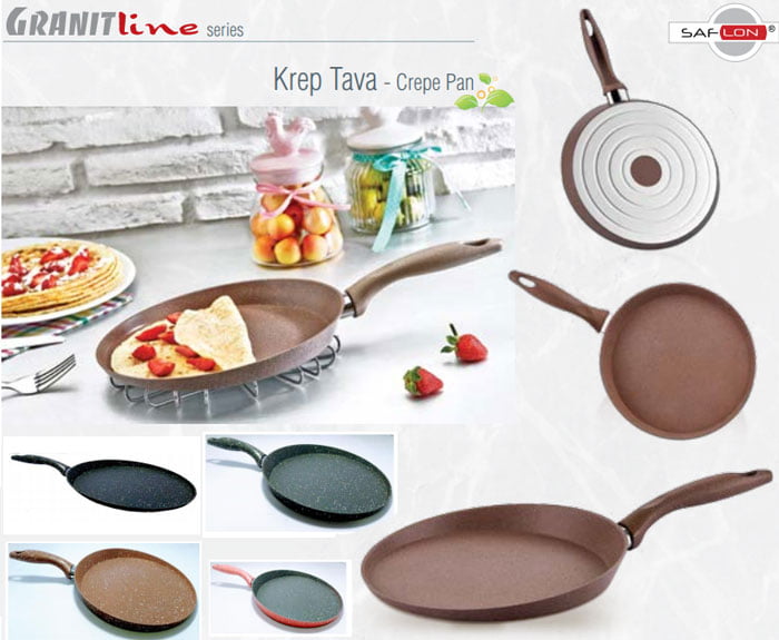 Saflon Crepe Pan (Tawa) Granite Turkey Made 32 Cm