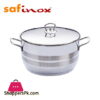 Saflon Safinox Flavia Stainless Steel Deep Cooking Pot + Steel Lid Induction Ready And Dishwasher Safe - 24 Cm