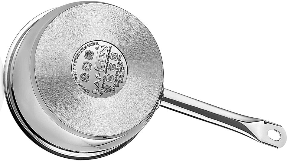 Saflon Safinox Flavia Stainless Steel Sauce Pan 0.75 Liter Induction Ready And Dishwasher Safe - 12Cm