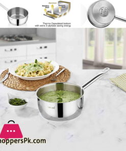 Saflon Safinox Flavia Stainless Steel Sauce Pan Induction Ready and Dishwasher Safe - 18CM