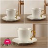 Solecasa 6 Cup and 6 Saucer Mat Gold with Embossed