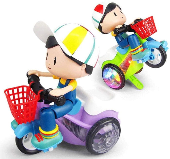 Stunt Electric Tricycle Toy Car Lighting Effect 360 ° Rotating