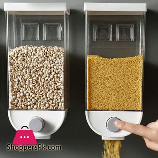 Wall-Mounted Cereal Dispenser Kitchen Food Storage Dry Food Snack Grain Canister Food Storage Organizer 1000-ML