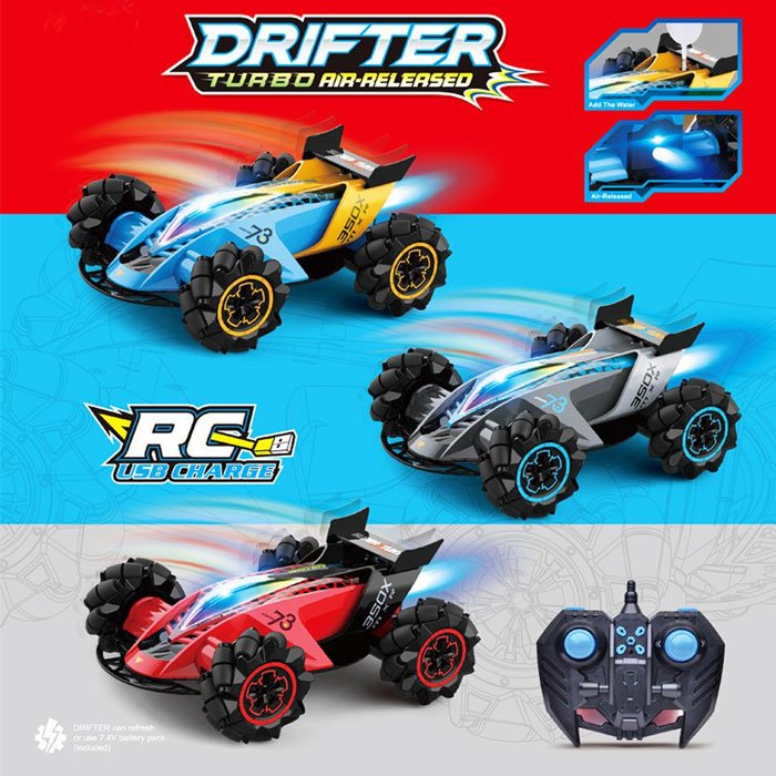 Z109 Remote Control Turbo Drifter Car Cool Stunt Drifting Car 360° Add Water Smoke Released