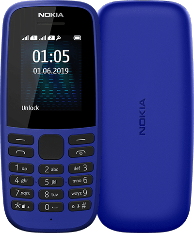Nokia 105 2019 (2019) Blue With 1 Year Official Warranty