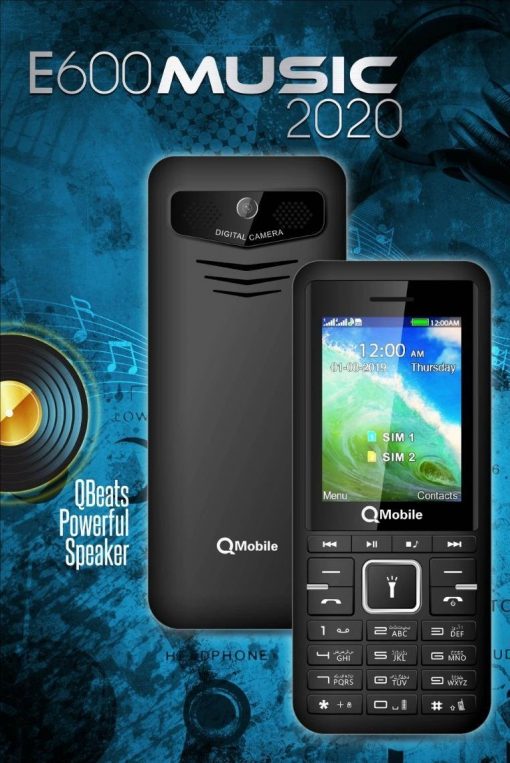 Qmobile E600 music 2020 - 2.4'' - 3000mAh Battery - Official Warranty