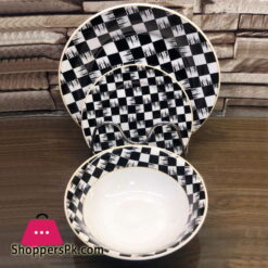 18 Piece Plate Set - Checkered