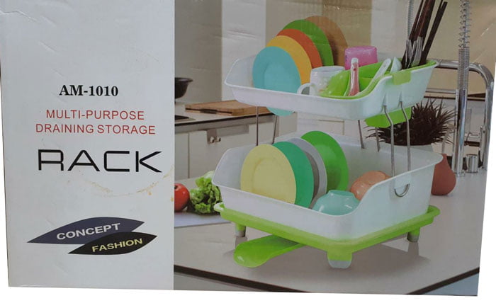 2 Layer Multipurpose Dish Rack Kitchen Storage Drain And Dry Rack Am-1010