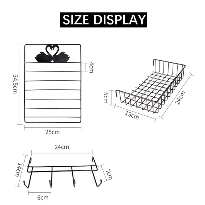 2 Layer Multipurpose Wall Shelf  With 4 Hook