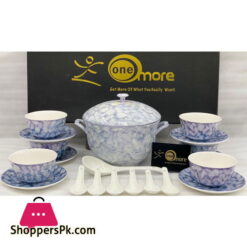 21 Pieces New Bone China Soup Set Marble Design