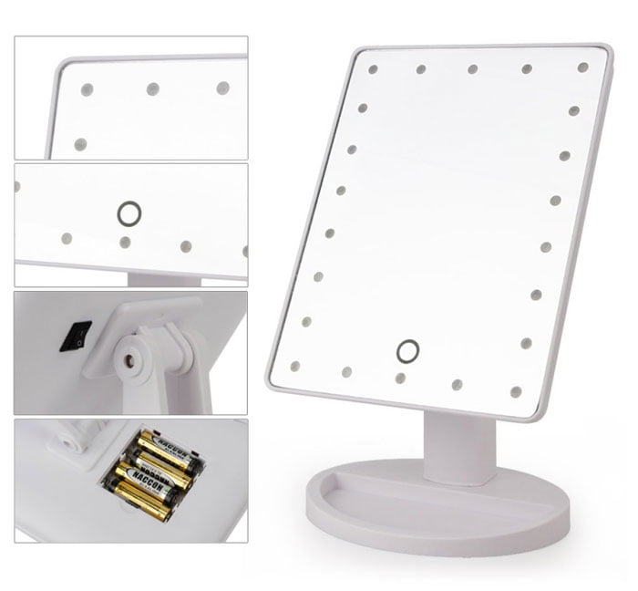 22 Led Touch Screen Makeup Mirror Tabletop Cosmetic Vanity Light Up Mirror