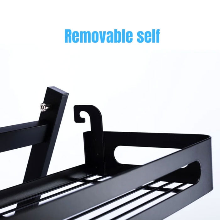 3 Tier Stainless Steel Kitchen Spice Rack Countertop Standing Organizer With 3 Hooks Black