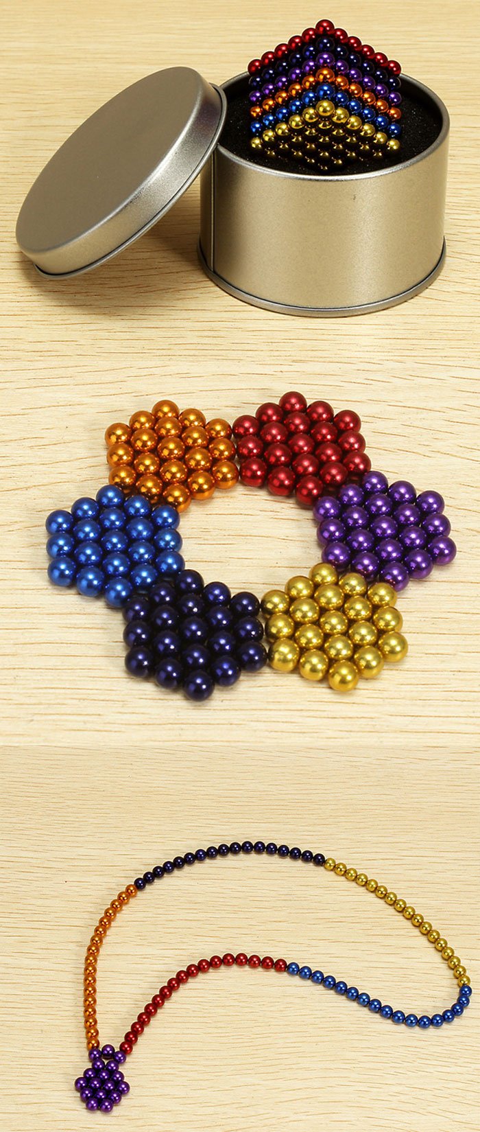 3Mm 216 Pcs Colorful Diy Neo Magnet Cube Magic Beads Balls Puzzle Magnetic Toys - Multi Color