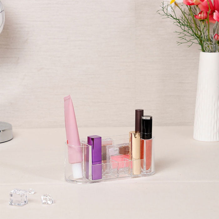 Acrylic Makeup And Lipstick Organizer Cosmetic Brush Holder 8 Slots