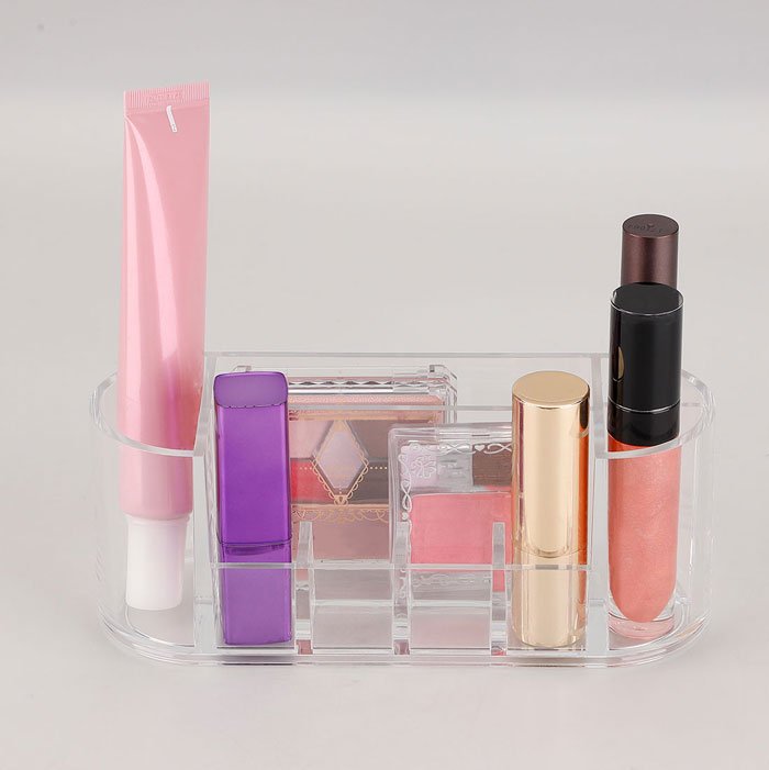 Acrylic Makeup And Lipstick Organizer Cosmetic Brush Holder 8 Slots