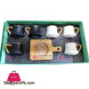 Angela Ceramic Tea Cup Coffee Cup Set With Wooden Saucer European Golden Hand Cup Saucer Set Of 6 Pcs Black N White 2 Angela Ceramic Tea Cup Coffee Cup Set With Wooden Saucer European Golden Hand Cup Saucer Set Of 6 Pcs Black N White
