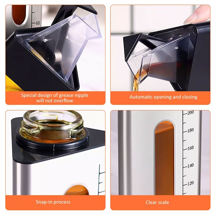 Automatic Opening Triangle Stainless Steel Oil Bottles