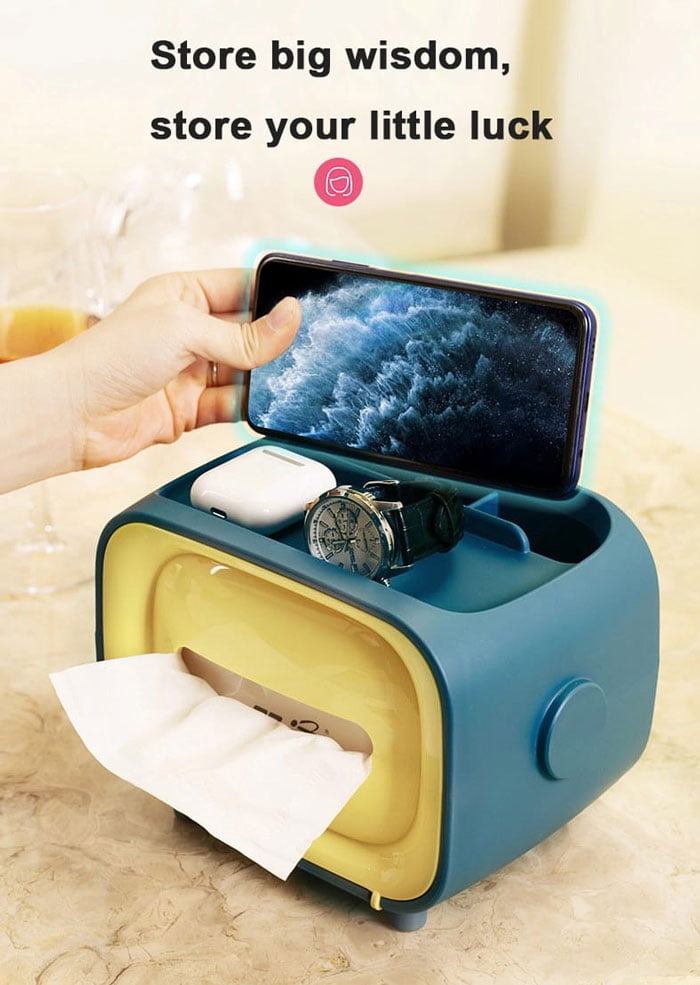 Cute Mini Tv Shape Tissue Holder Storage Box Container