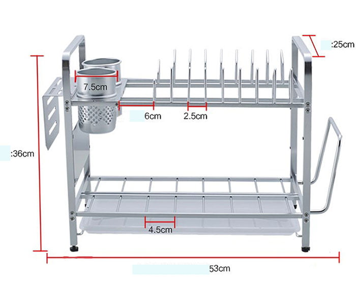 Dish Rack Aluminum Non Rusted Hs-W1001