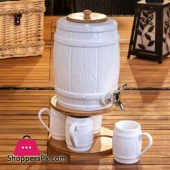 Dispenser  With Mugs With Bamboo Stand