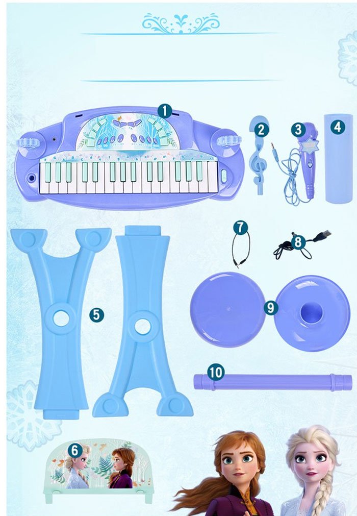 Frozen Electronic Musical Piano With Microphone