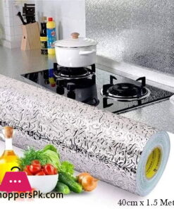 Kitchen Oil Proof Waterproof Sticker Aluminum Foil Kitchen Stove Cabinet Stickers Self Adhesive Wallpapers DIY Wall Stickers ( 40 cm x 1.5 Meter )