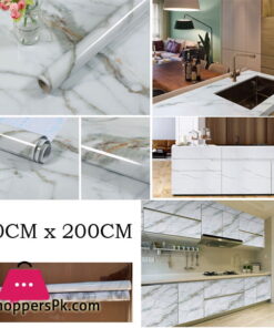 Kitchen Oil Proof Waterproof Sticker Marbel Design Kitchen Stove Cabinet PVC Stickers Self Adhesive Wallpapers DIY Wall Stickers ( 60 x 200 CM )